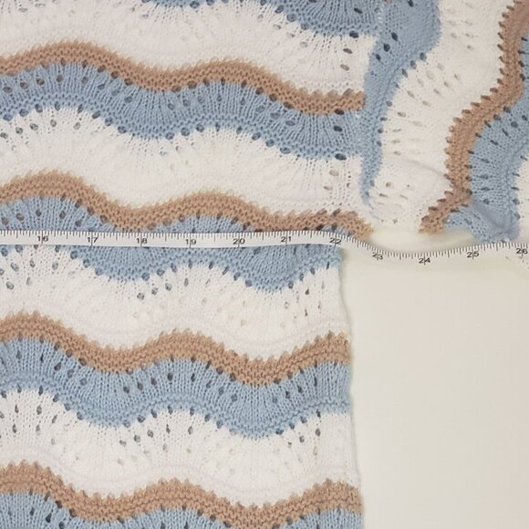 Studio 1886 Sweater Women's Size XL Blue Beige Ivory Cottagecore Light Academia - Picture 8 of 16